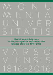 Nauki humanistyczne na Uniwersytecie Warszawskim. Drugie stulecie (1915–2016) – PDF