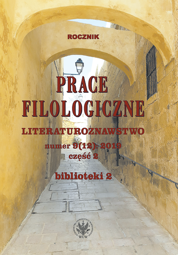 Prace Filologiczne. Literaturoznawstwo numer 9 (12): 2019 część 2. Biblioteki 2 – PDF