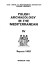 Polish Archaeology in the Mediterranean IV. Reports 1992 (PDF)