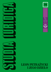 Studia Iuridica, nr 74. Leon Petrażycki i jego dzieło – PDF