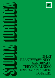 Studia Iuridica, nr 85. 30 lat reaktywowanego samorządu terytorialnego Rzeczypospolitej Polskiej (PDF)