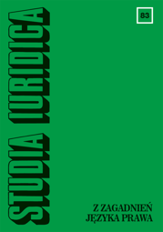 Studia Iuridica, nr 83. Z zagadnień języka prawa – PDF