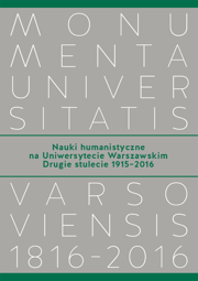 Nauki humanistyczne na Uniwersytecie Warszawskim. Drugie stulecie (1915–2016)