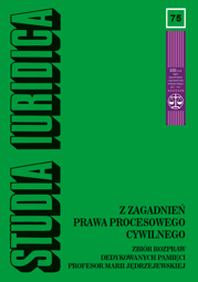 Studia Iuridica, nr 75. Z zagadnień prawa procesowego cywilnego – PDF