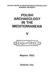 Polish Archaeology in the Mediterranean 05. Reports 1993 (PDF)