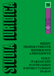 Studia Iuridica, nr 70. Między prawem cywilnym materialnym a procesowym. Между гражданским материальным и процессуальным правом – PDF